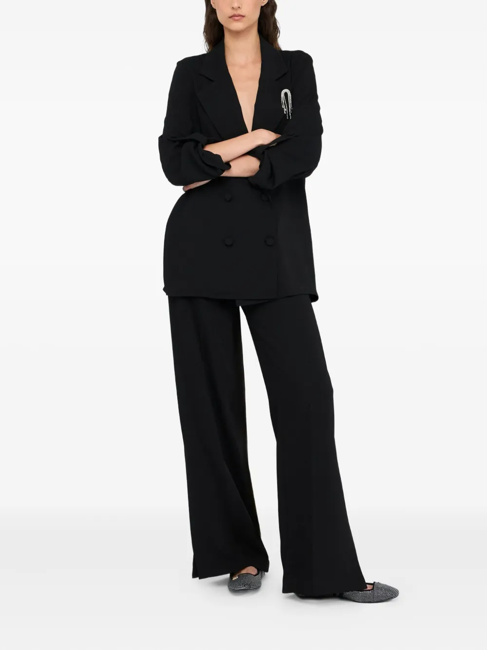 LIU JO Envers satin palazzo trousers - Zwart