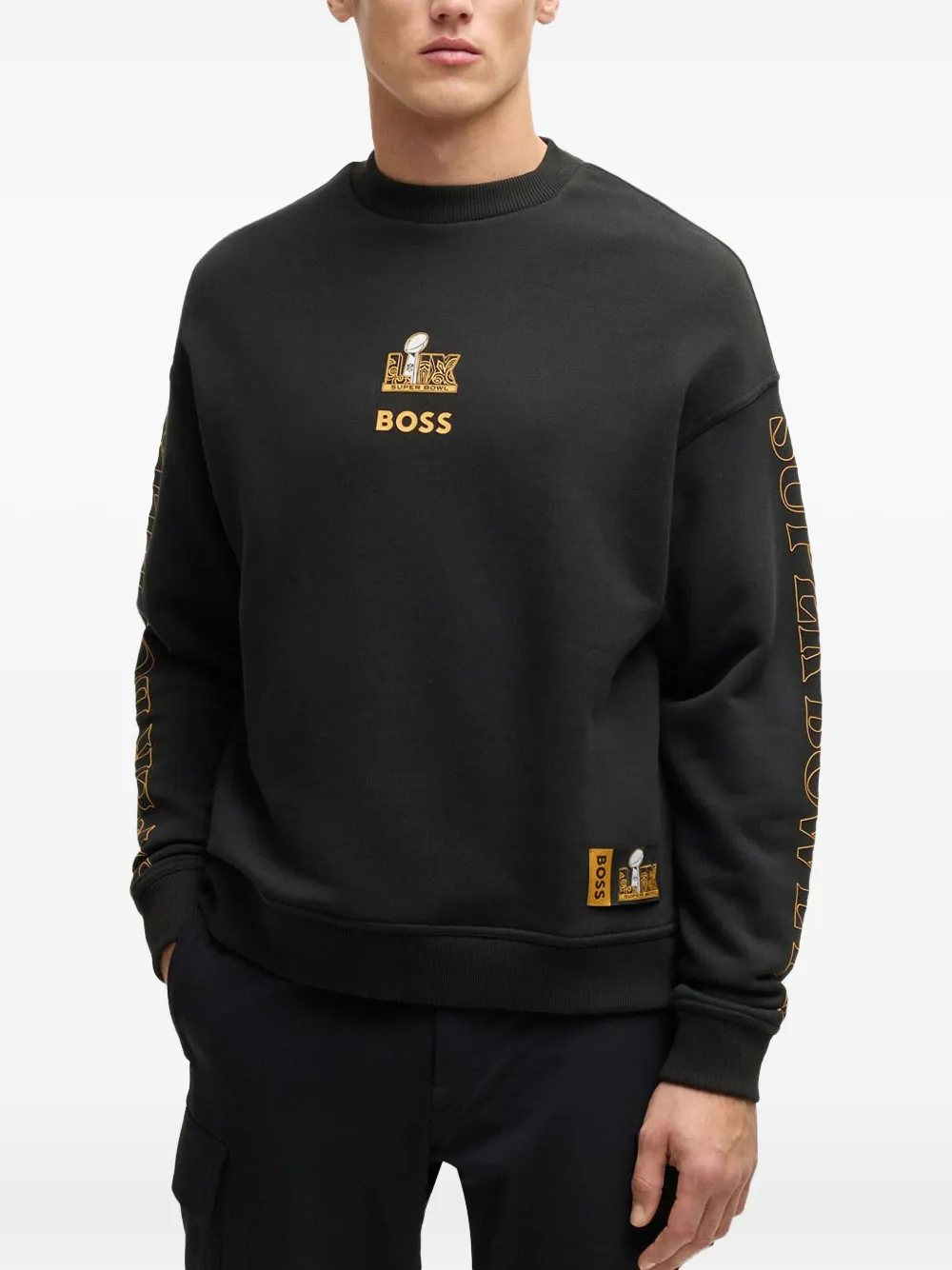 BOSS x NFL katoenen sweater Zwart