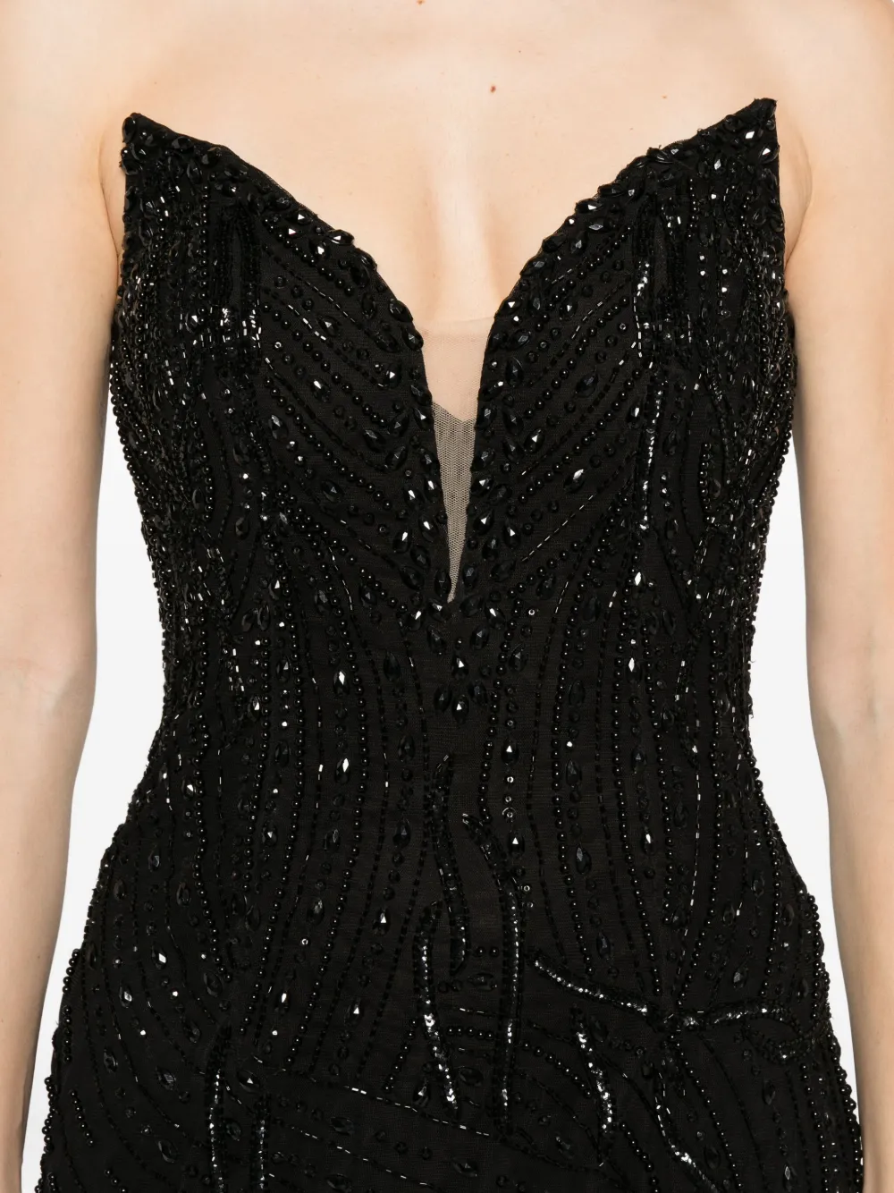 Holland & Holland Embellished Fishtail Maxi Dress In Black
