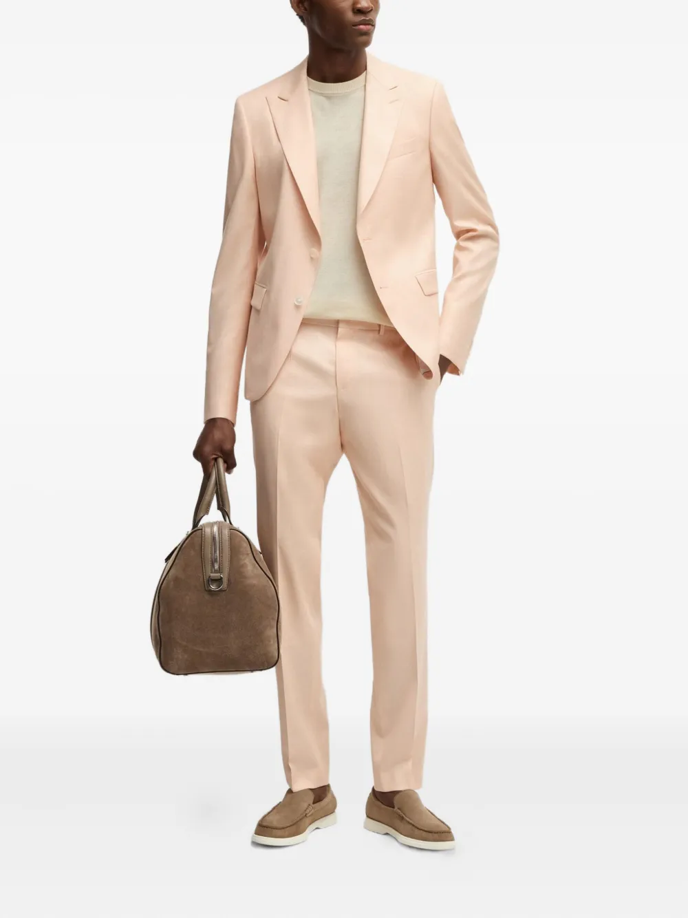 BOSS T-shirt met ronde hals - Beige