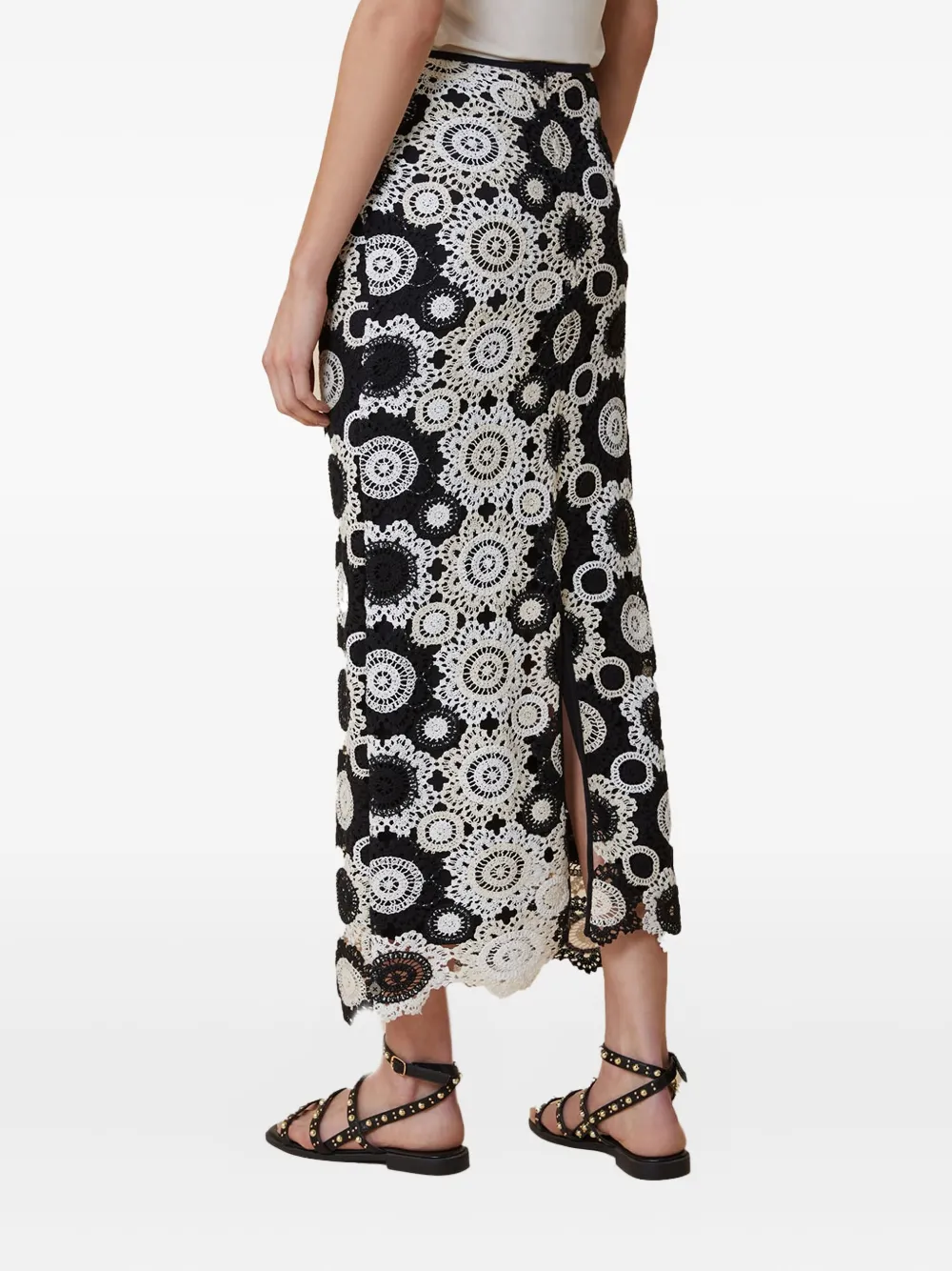 Pennyblack crochet-lace midi skirt Zwart