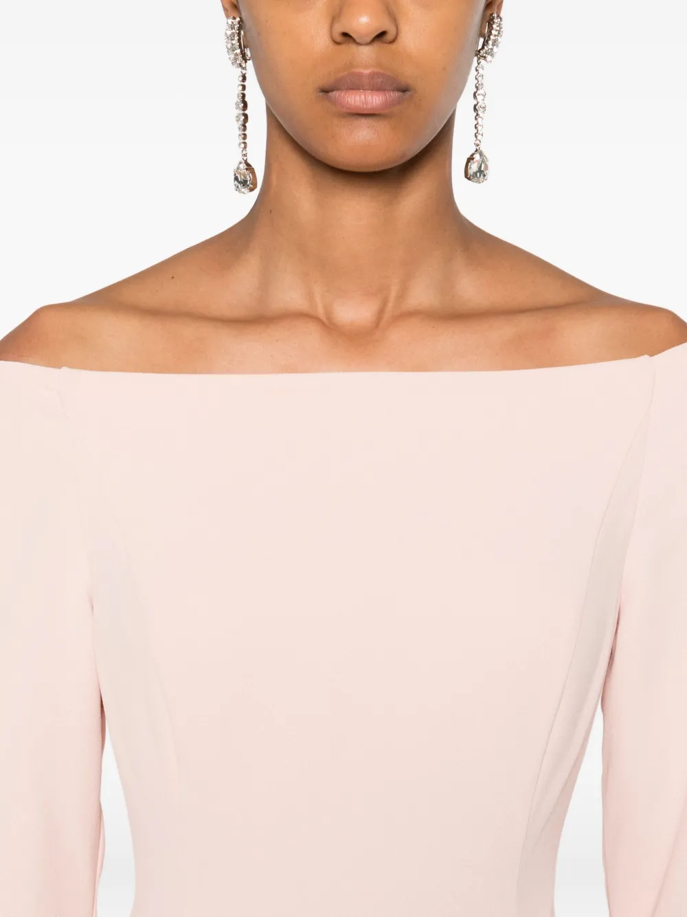 Cape Long-Sleeve Maxi Dress