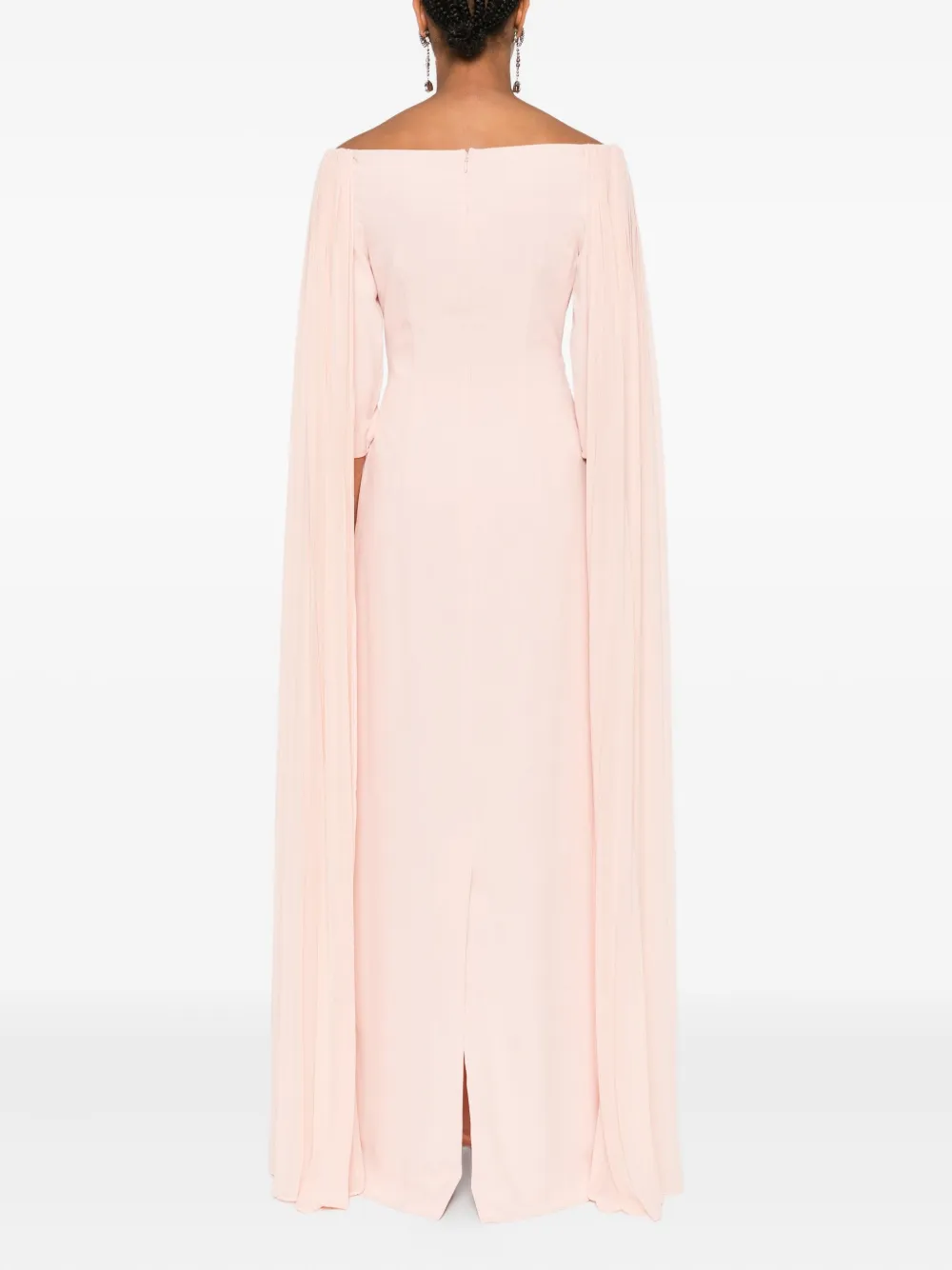 Nicole Miller cape long-sleeve maxi dress Roze