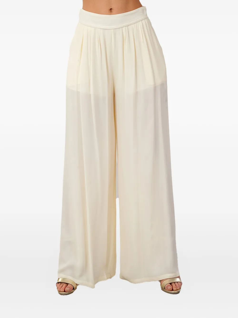 Babylone Paris pleated semi-sheer trousers - ニュートラル Babylone Paris pleated semi-sheer trousers - ニュートラル