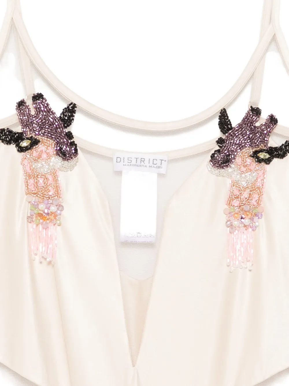 Mazzei beaded-embellishment swimsuit Beige