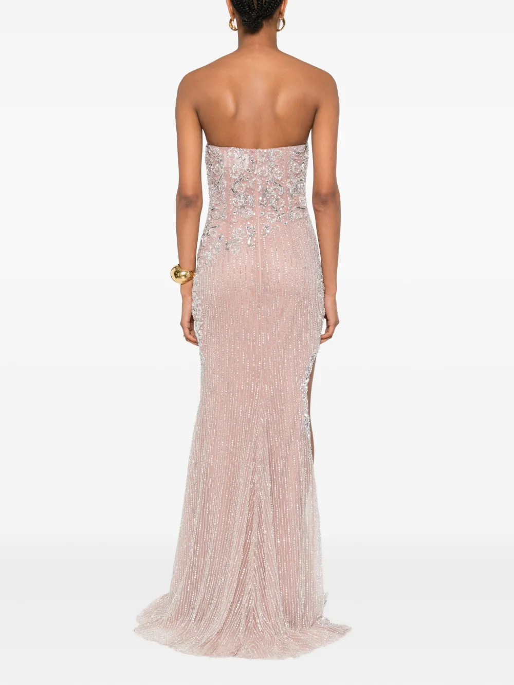 Holland & Holland Embellished Strapless Maxi Dress In Pink