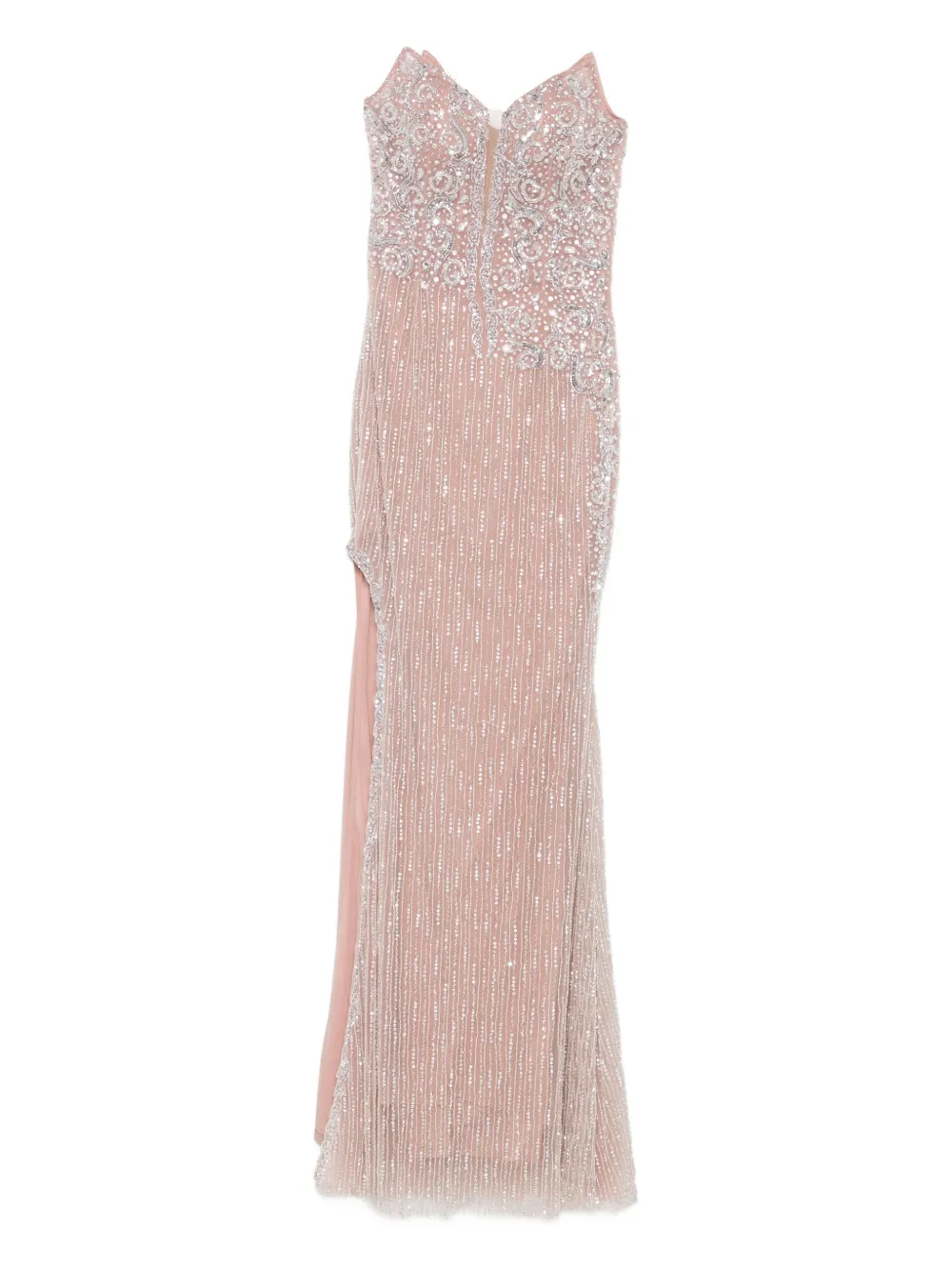 Holland & Holland Embellished Strapless Maxi Dress In Pink