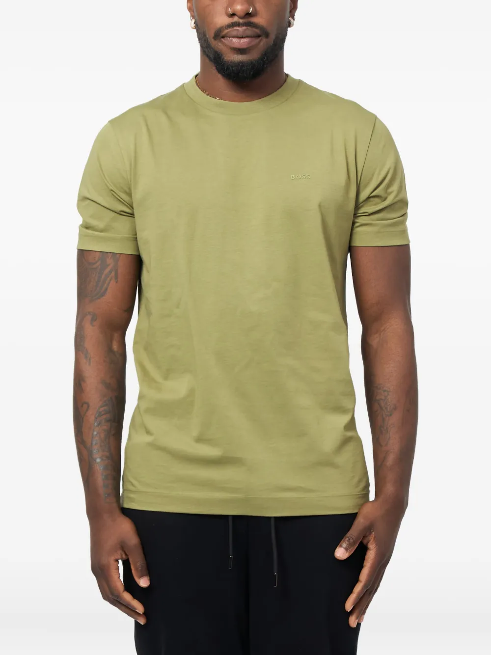 BOSS T-shirt met ronde hals Groen