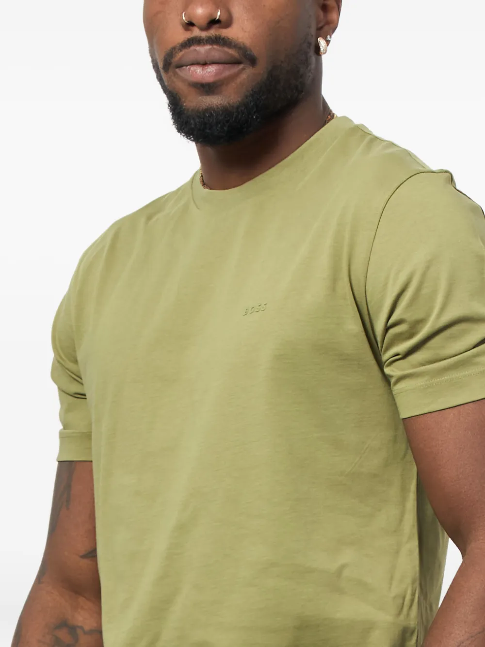 BOSS T-shirt met ronde hals Groen