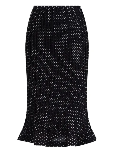 SIMONA CORSELLINI pleated polka-dot midi skirt