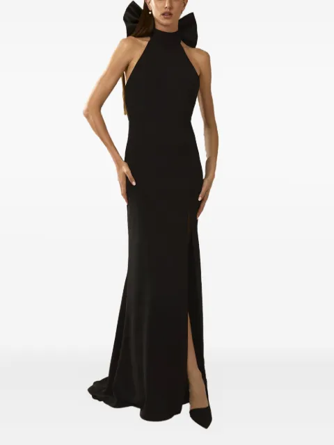 Nicole Miller bow-detail halterneck dress