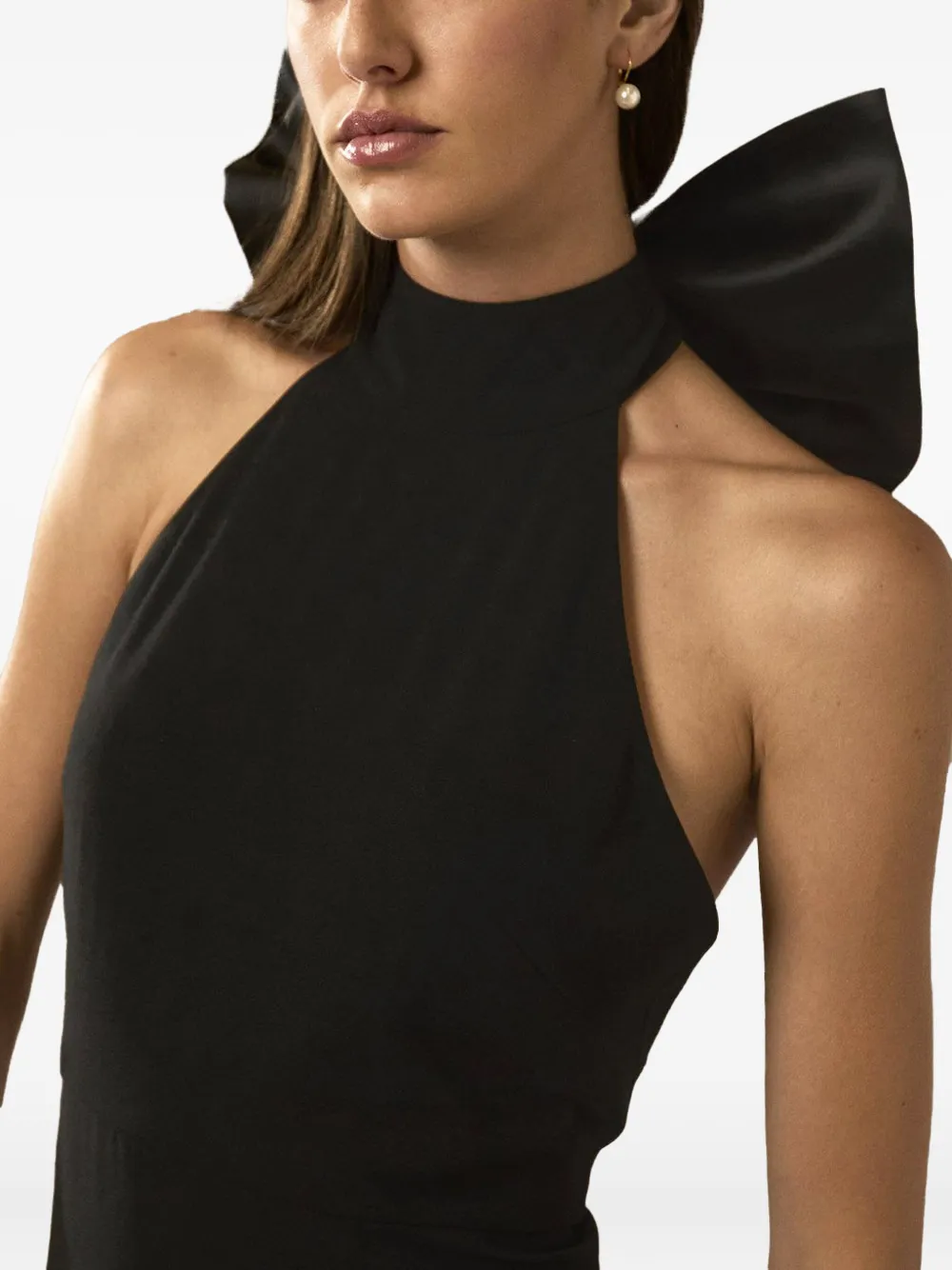 Nicole Miller Halterjurk met strikdetail Zwart
