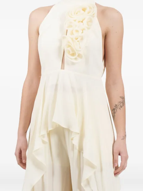 Babylone Paris rose-embellished ruffled top
