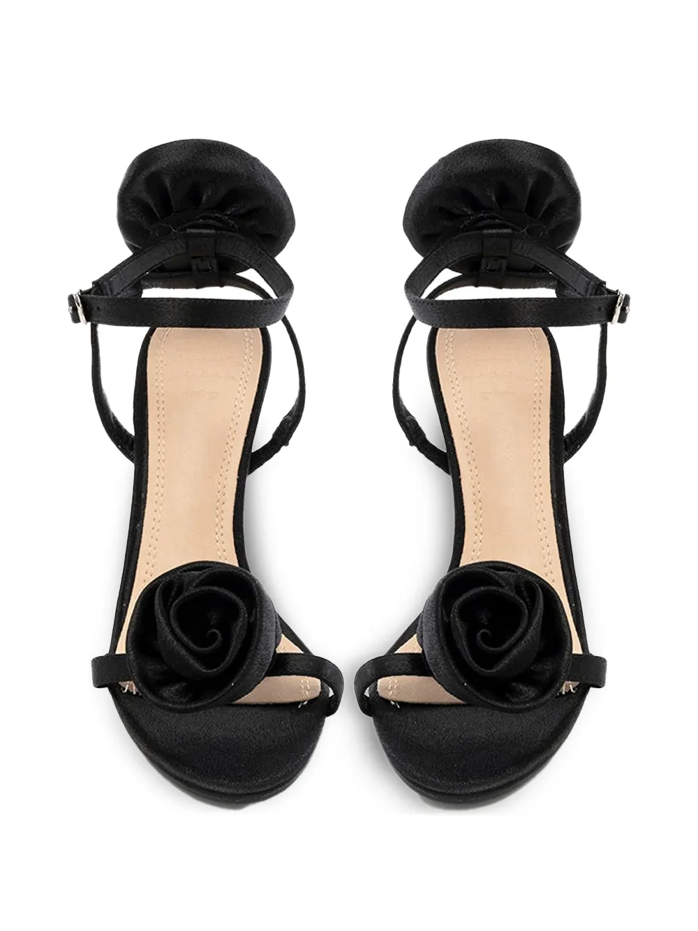 TWENTY FOURHAITCH Calcutta rose-embellished heeled sandals Black