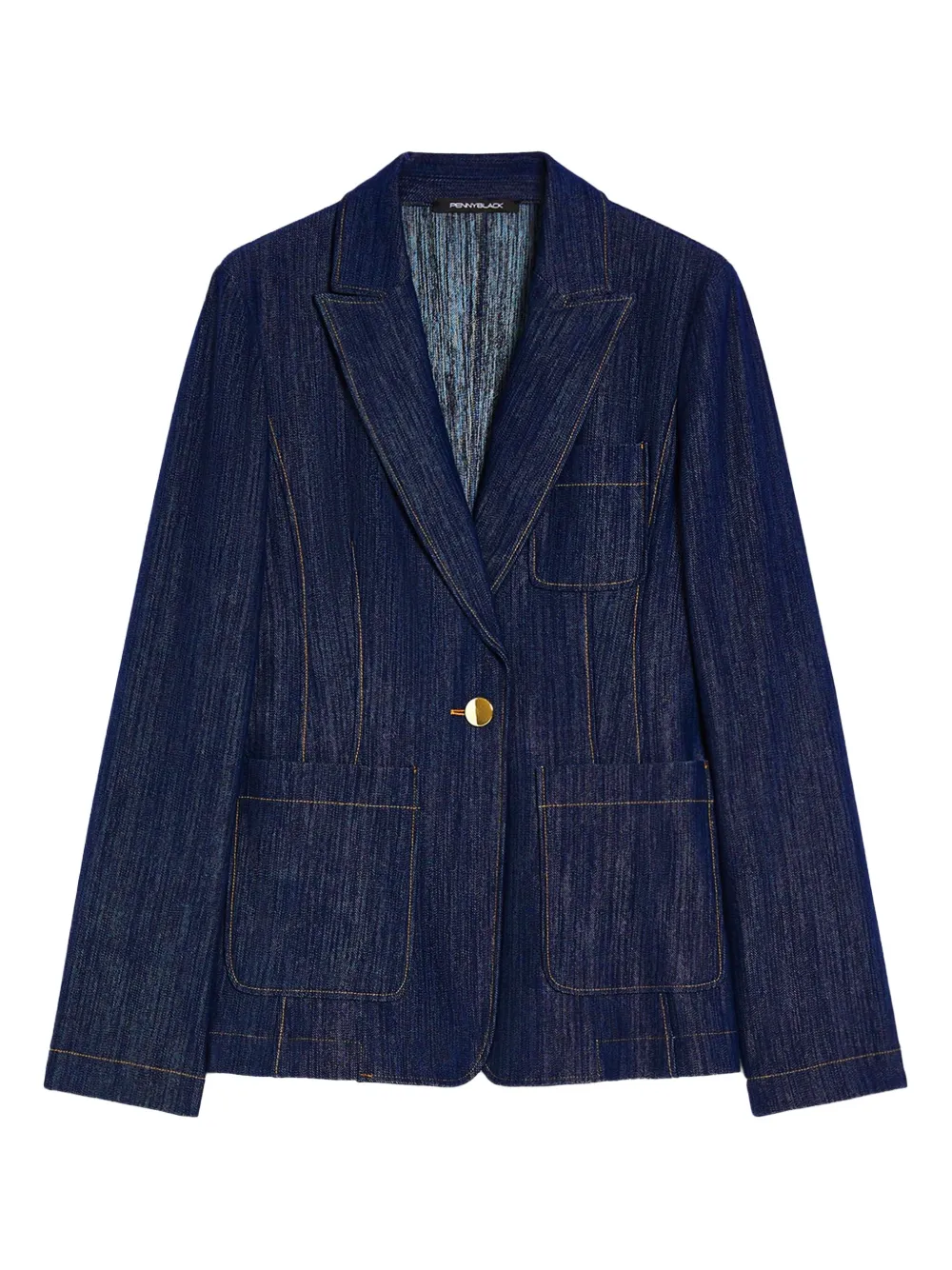 Pennyblack Single-breasted Denim Blazer In Blue