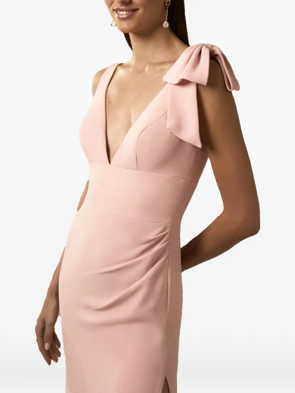 Nicole Miller Jurk met strikdetail en zijsplit Roze