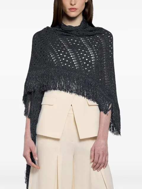 SIMONA CORSELLINI fringed open-knit scarf