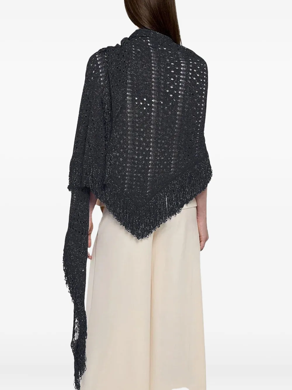 SIMONA CORSELLINI fringed open-knit scarf | Image 2