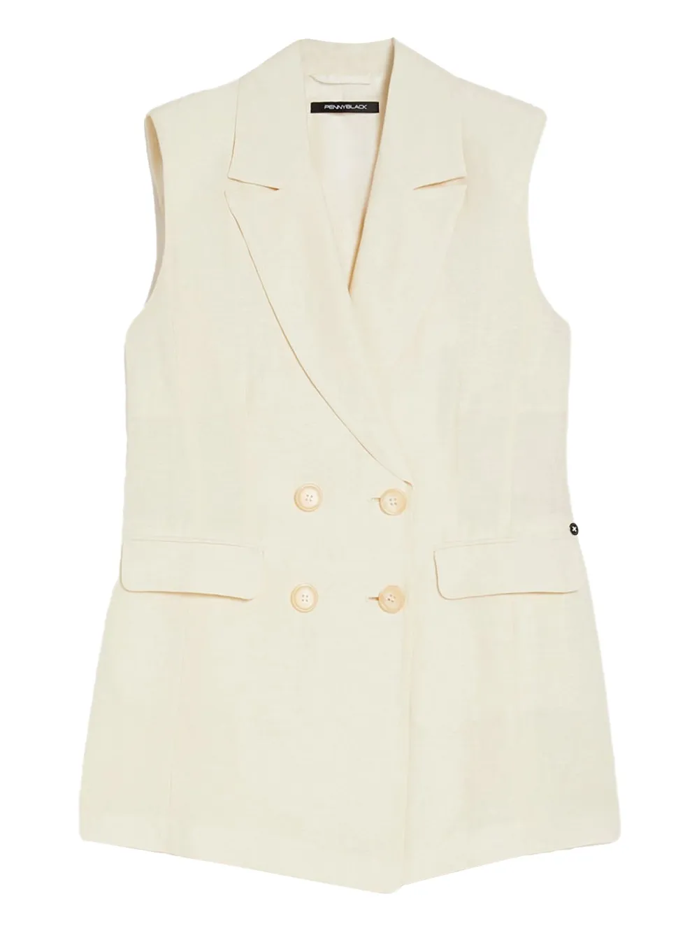 Pennyblack double-breasted sleeveless vest | White | Image 1