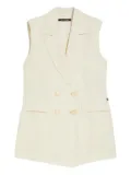Pennyblack double-breasted sleeveless vest - White