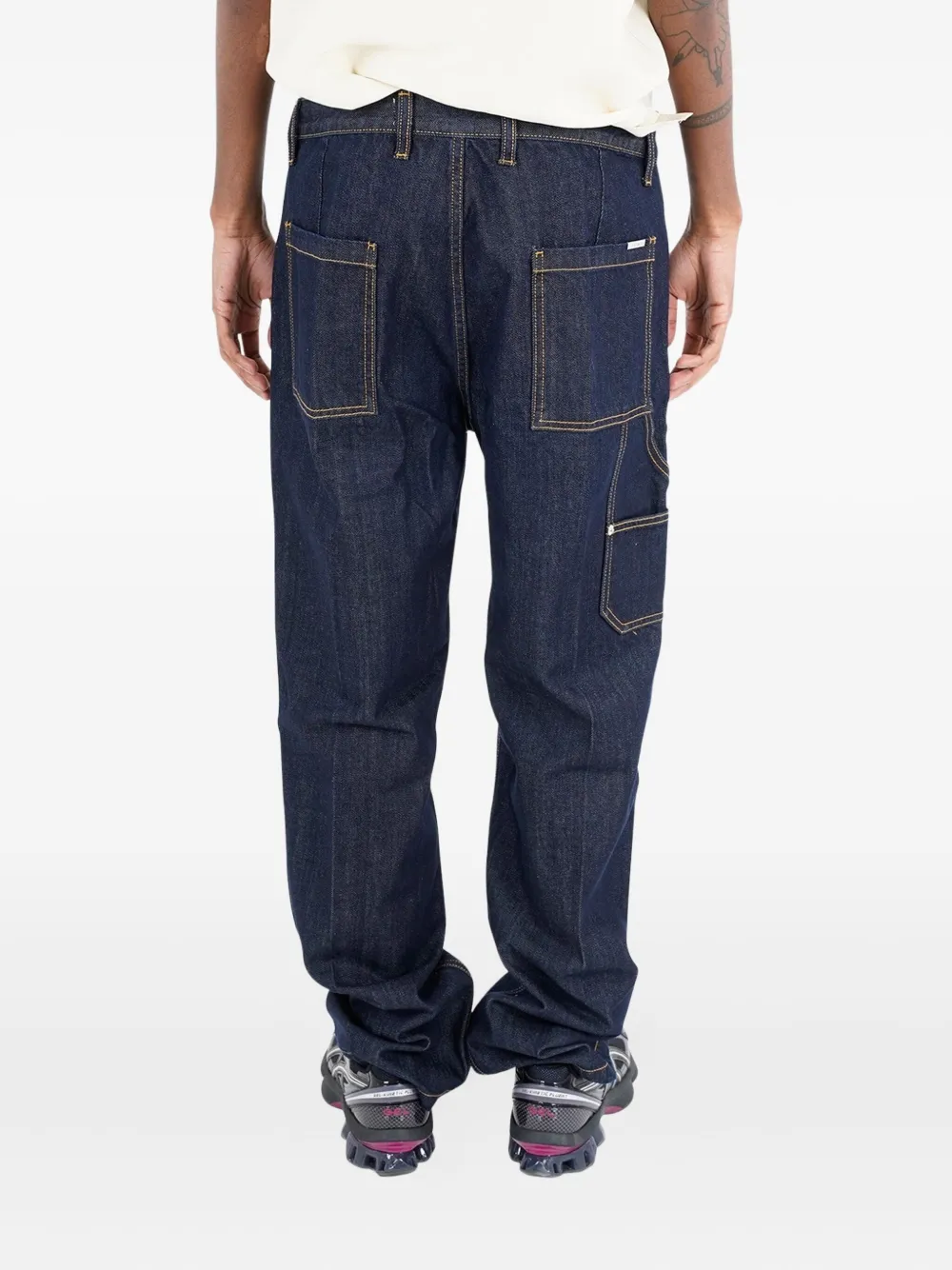 YES LONDON Jeans met contrasterend stiksel en cargo zak Blauw
