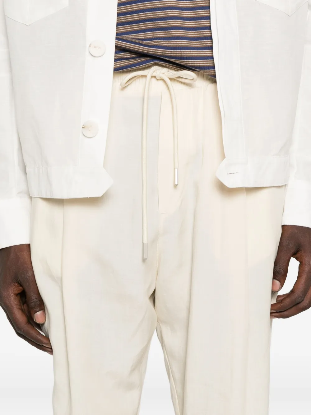 YES LONDON Broek met trekkoord Beige