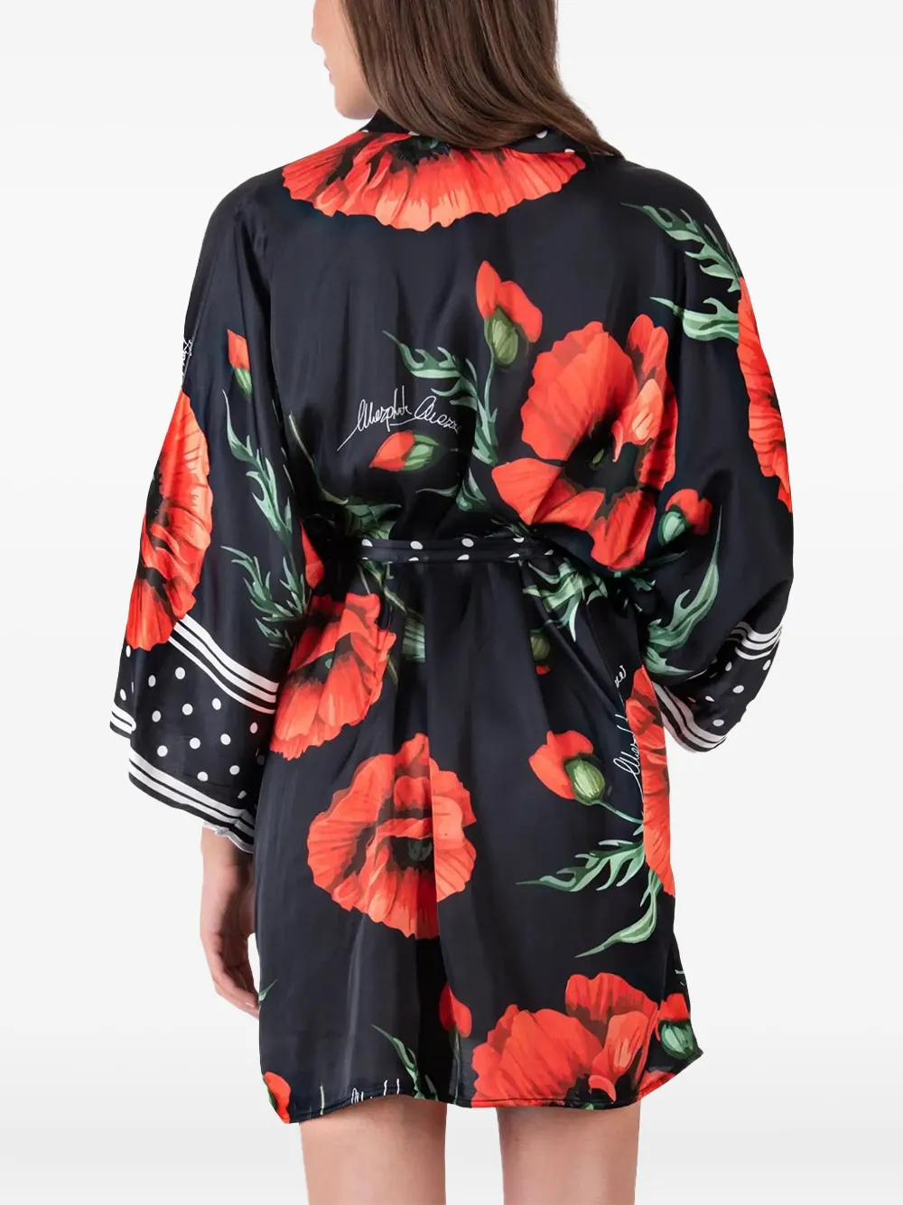 Mazzei Mini-jurk met print en ceintuur - Zwart