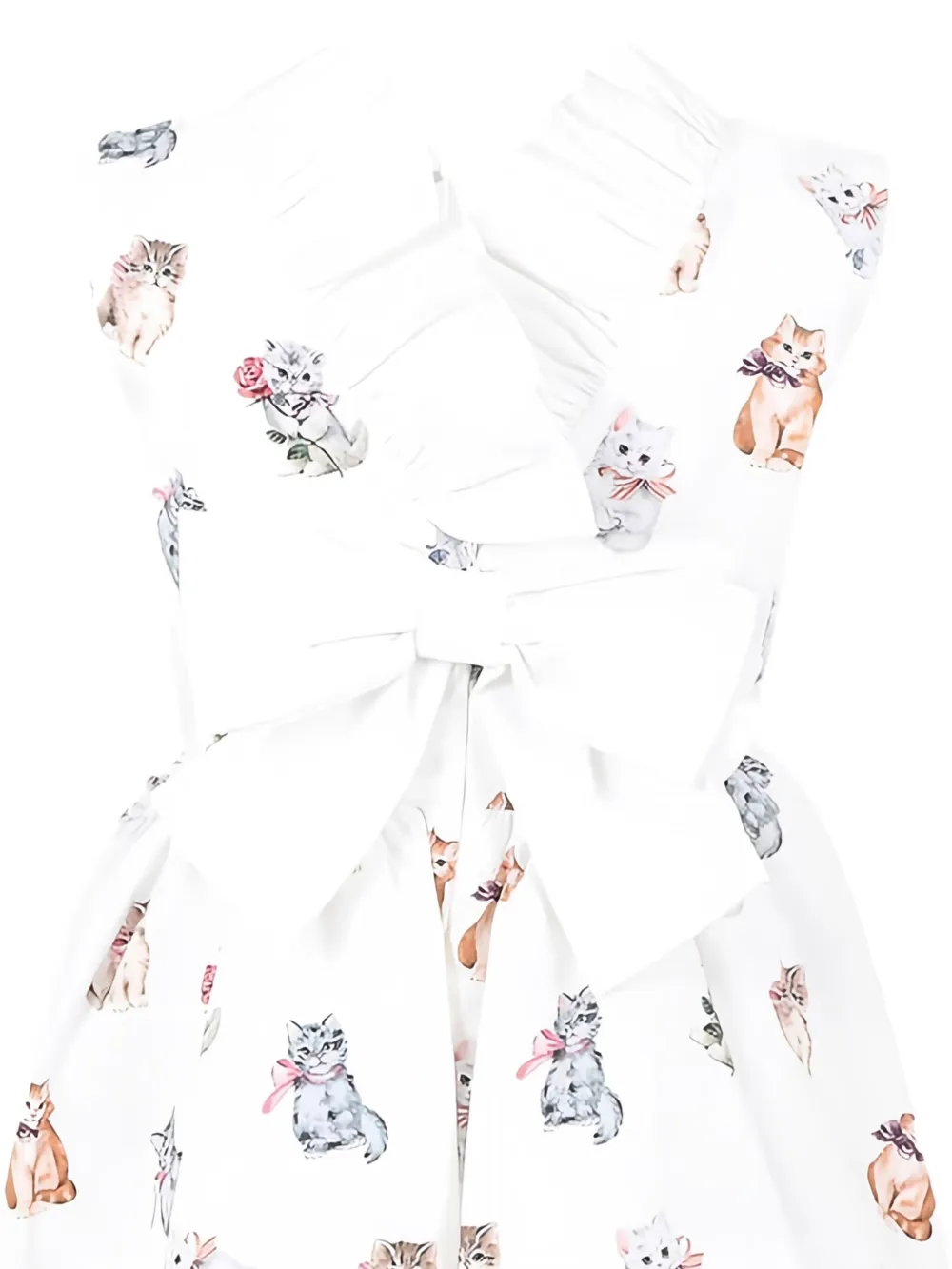 Vivetta Kids Jurk met ruches en kittens Wit