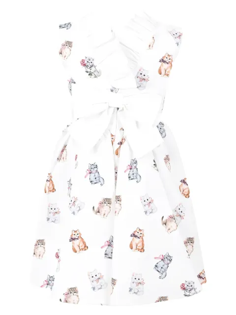 Vivetta Kids ruffled kittens dress