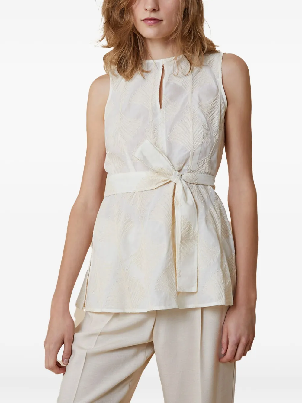Pennyblack patterned-jacquard belted vest | Vests & Tank Tops | Image 2