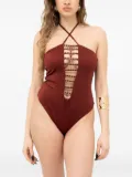 Mazzei Margherita ring-detail halter swimsuit - Brown