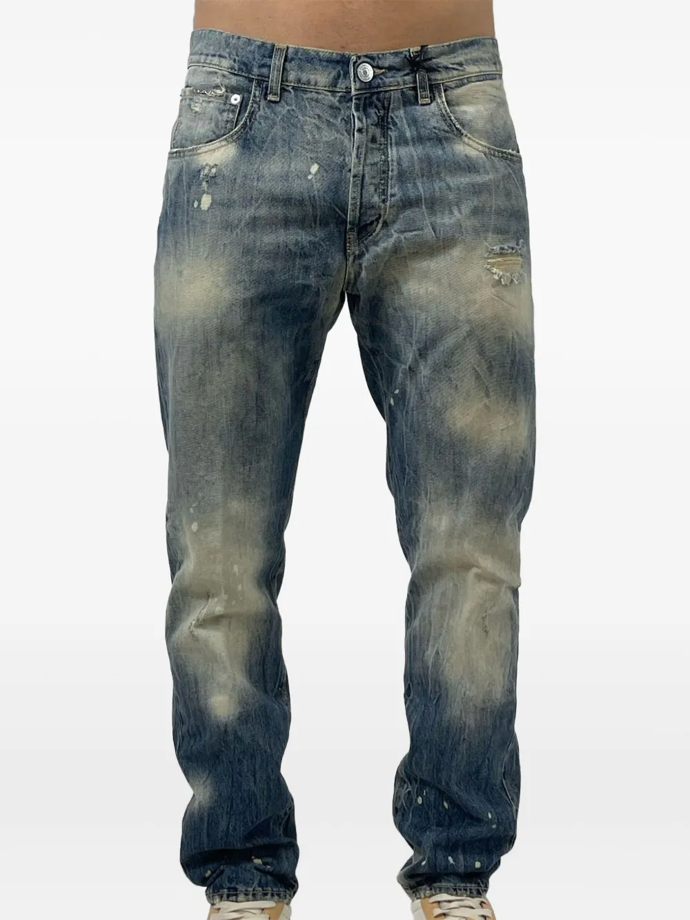 YES LONDON distressed-frayed jeans - ブルー YES LONDON distressed-frayed jeans - ブルー