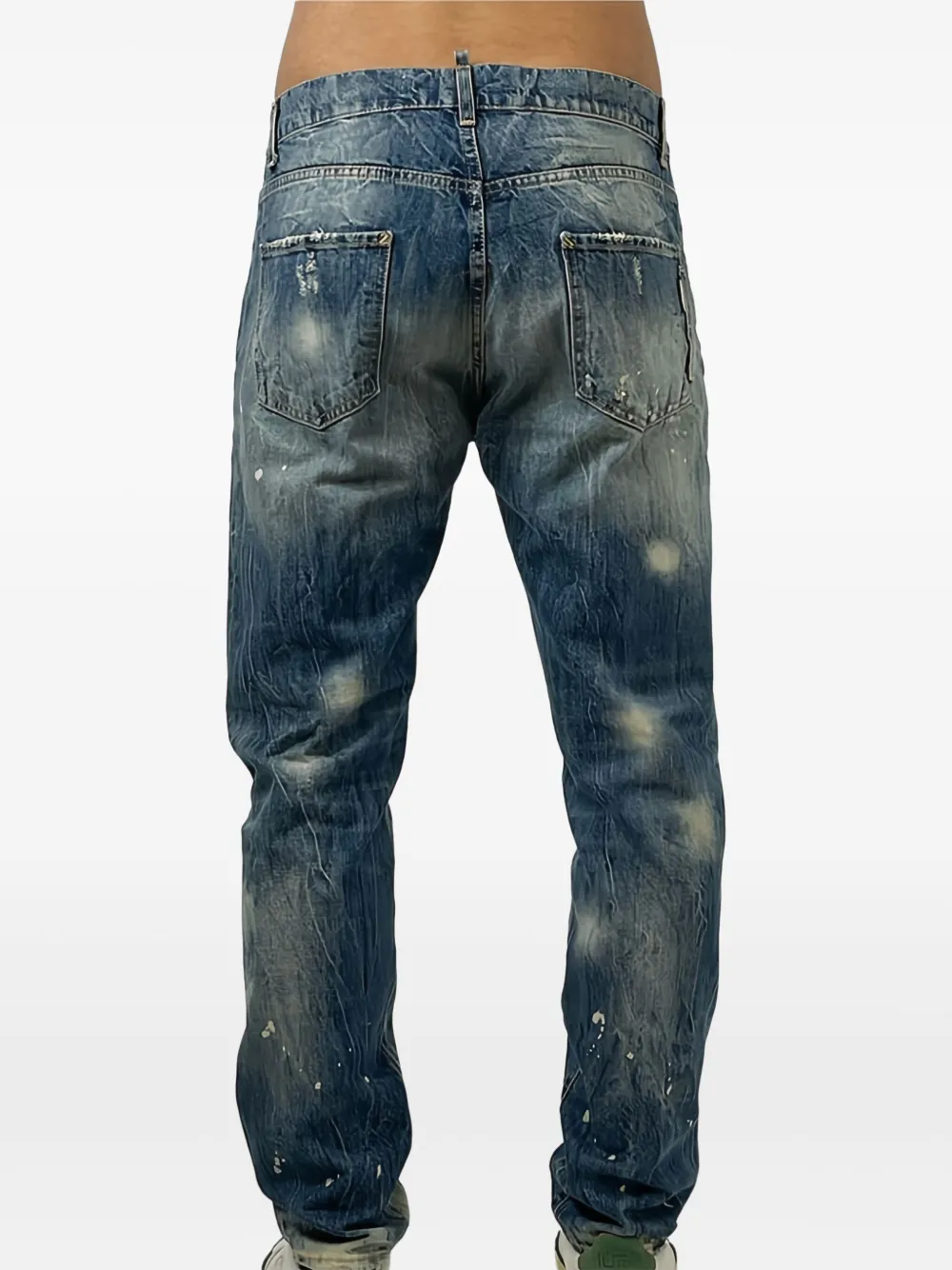 YES LONDON Gerafelde jeans met franje Blauw