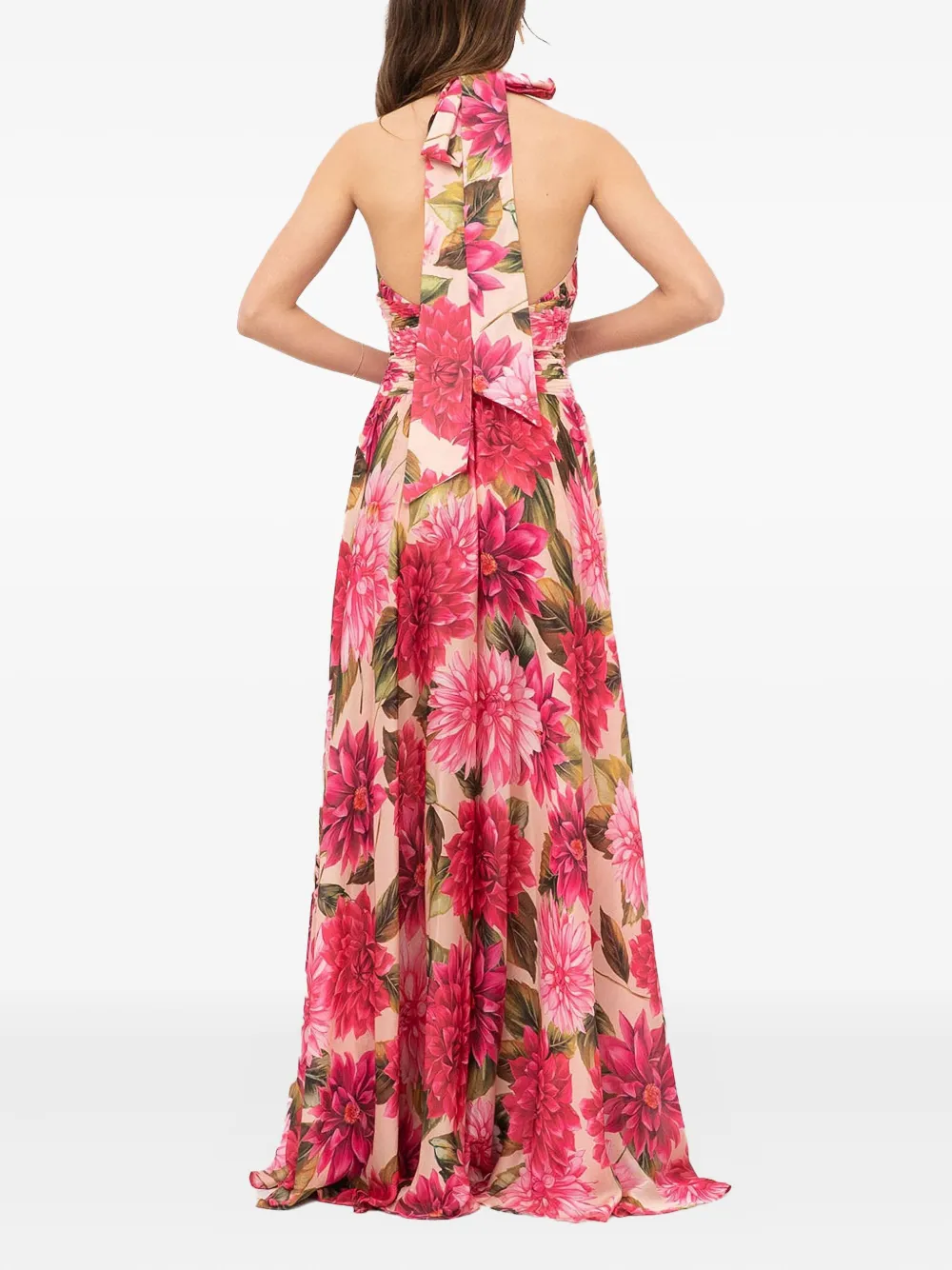 Babylone Paris floral-print halter-neck dress Roze
