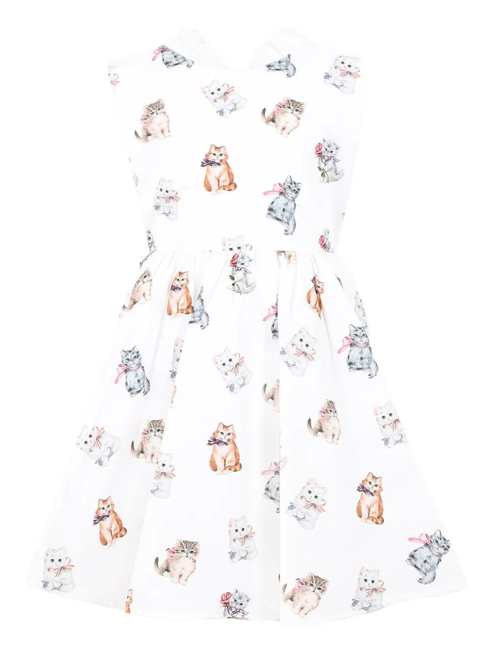 Vivetta Kids kittens-print sleeveless dress | White | Image 1