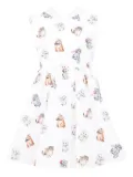 Vivetta Kids kittens-print sleeveless dress - White