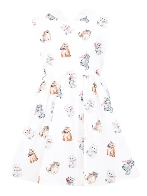 Vivetta Kids kittens-print sleeveless dress