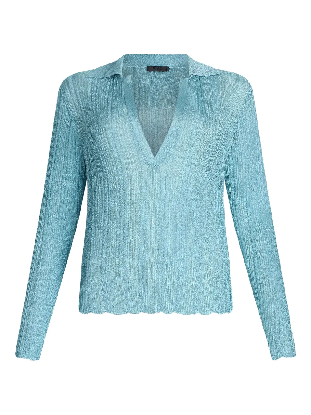 LIU JO ribbed V-neck sweater Blauw