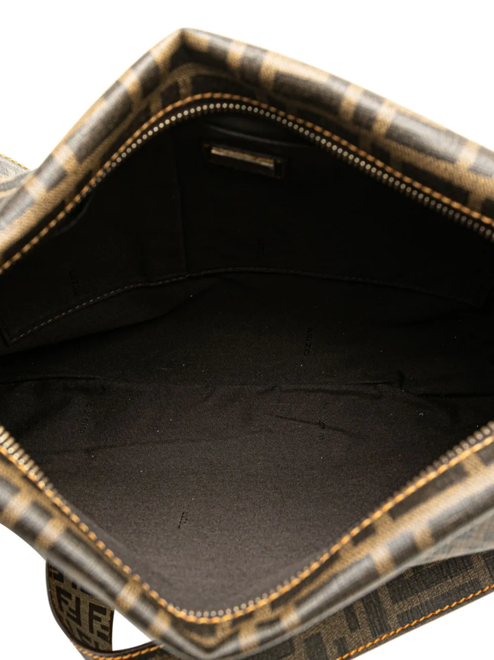 Pre-owned Fendi 2000-2010 Zucca And Zucchino Coated Canvas Crossbody Bag