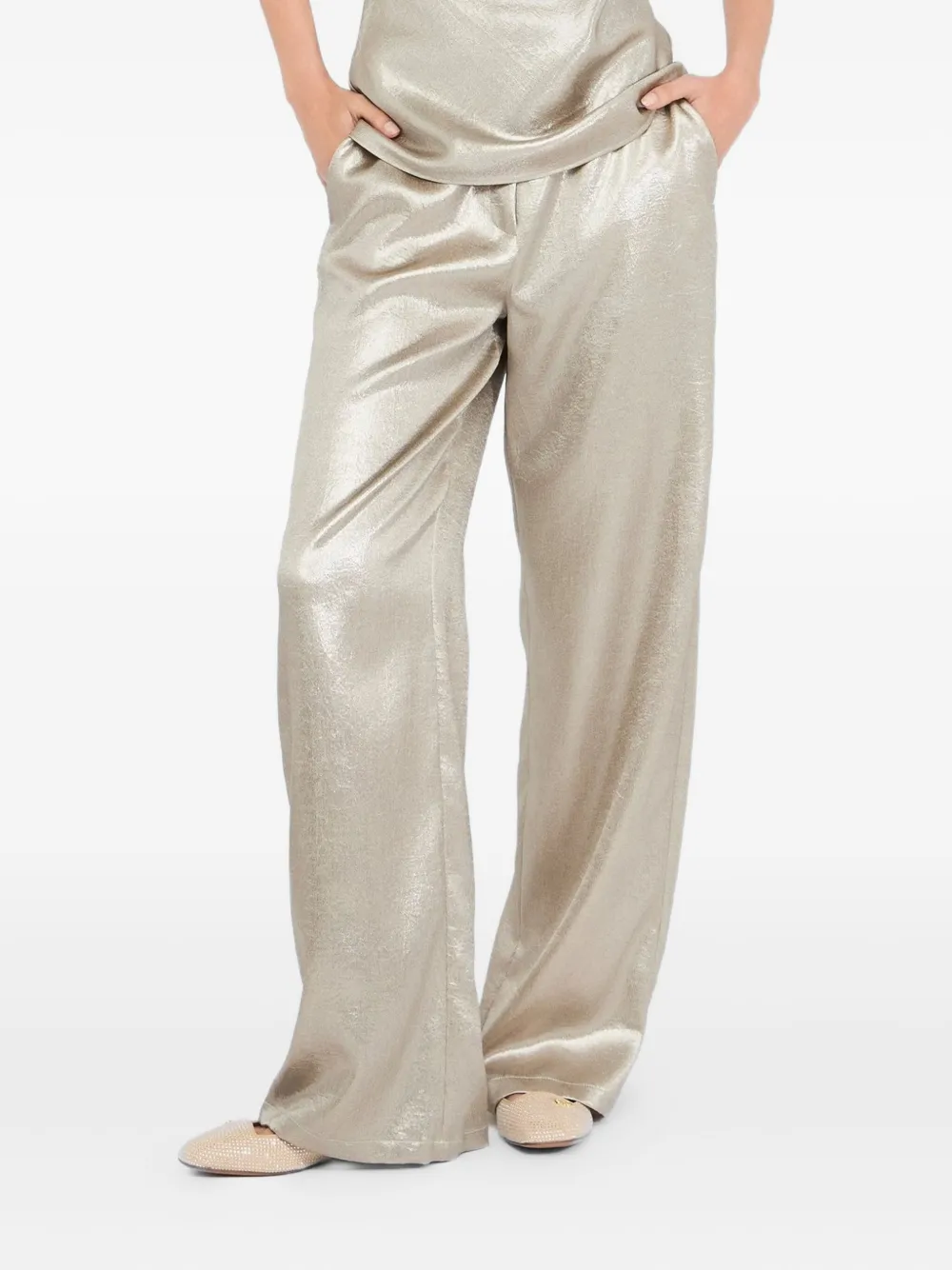 LIU JO metallic-finish trousers | Silver | Image 1