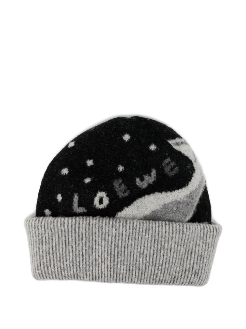 Loewe X Suna Fujita Whale Wool-blend Beanie In Black