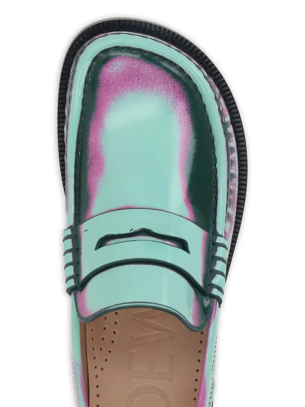 LOEWE penny-leather loafers Blue
