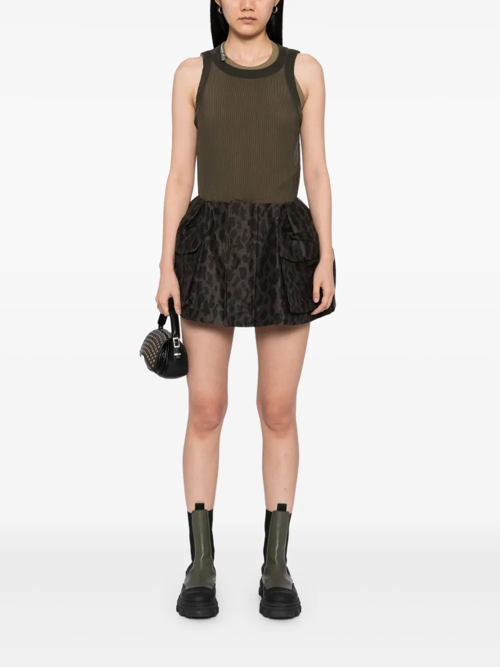 sacai Geplooide spencer Groen