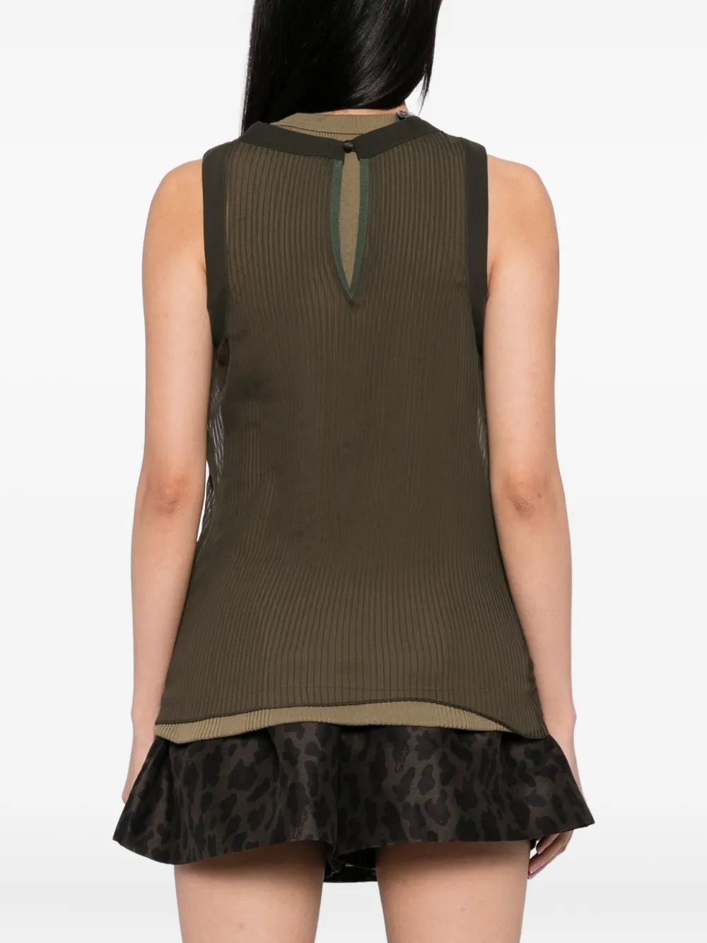sacai Geplooide spencer Groen