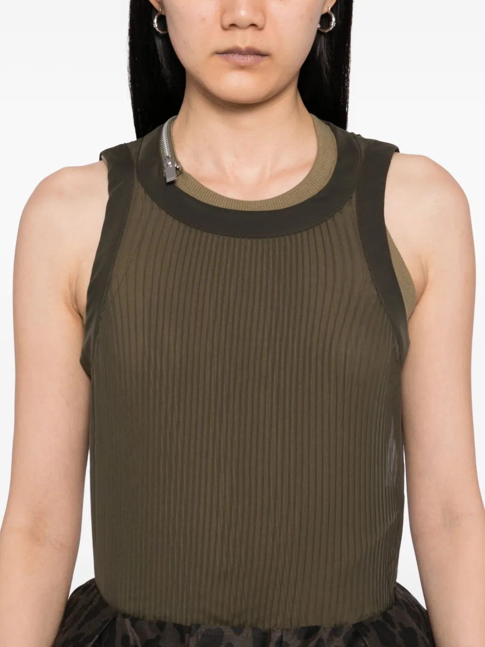 sacai Geplooide spencer Groen