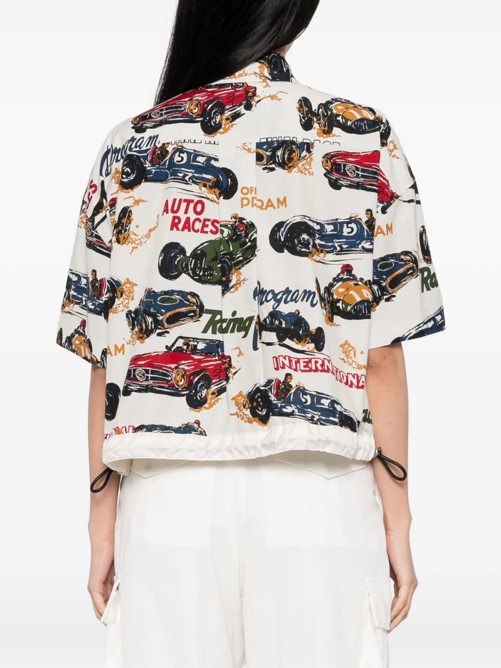 sacai Blouse met grafische print Wit