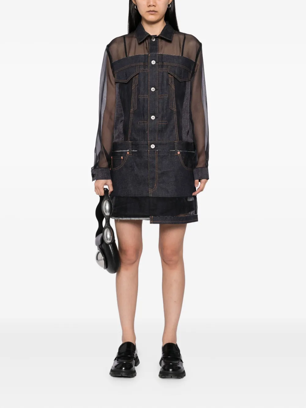 Sacai cotton dress - Blauw