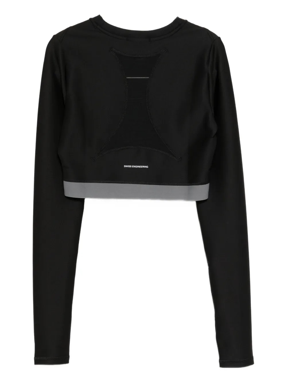 On Running Train cropped top met lange mouwen Zwart