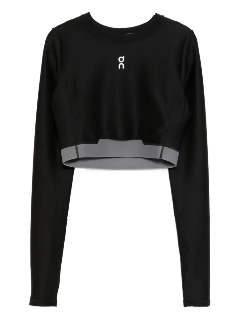 On Running train long-sleeves crop top