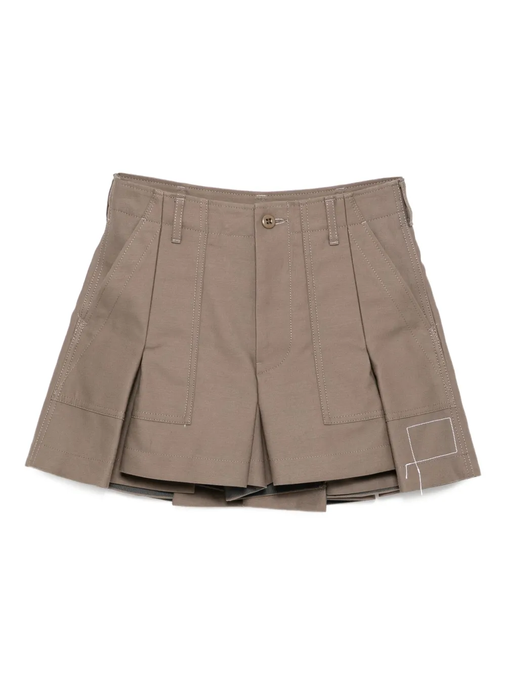 Sacai Geplooide katoenen shorts Beige